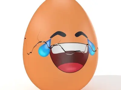 Egg Cracked Emoji N013 Low-poly 3D model