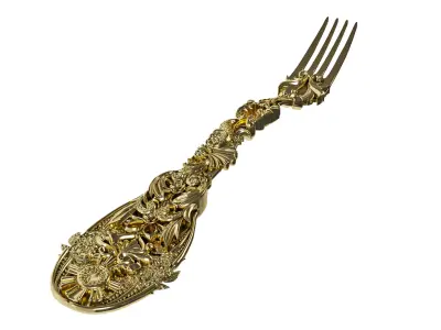 Royal Gold Premium Elite Fork 3D model
