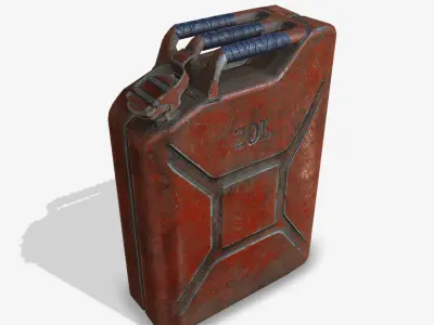 Jerrycan 3 color Low-poly 3D model