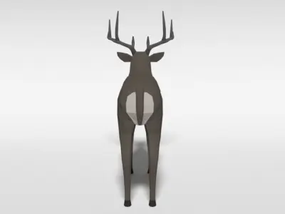 Low Poly Cartoon White-tailed Deer Low-poly 3D model