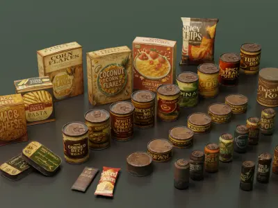 Food Pack - 93 Plus Game Ready Assets with 4K PBR and LODs Low-poly 3D model