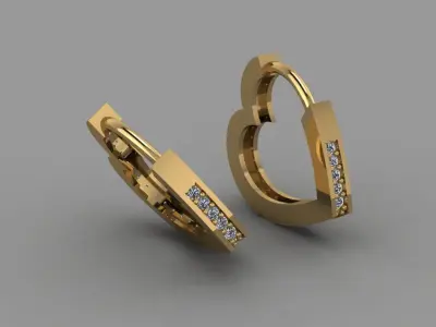 Heart Earrings 3D print model