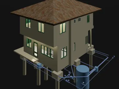 House under construction 3D model