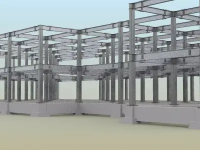 Steel Building 3D model purchase