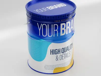 Metal Paint Bucket Packaging 3D model