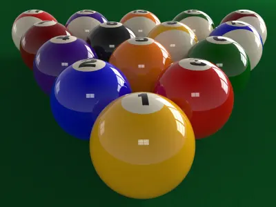 Billiard Table Scene Free 3D model