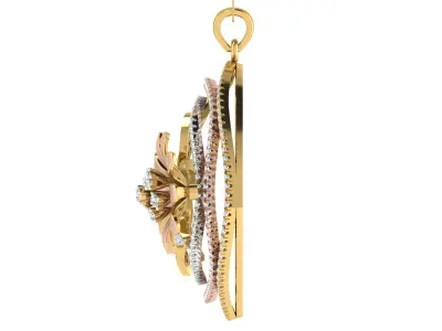 Solitaire Women Pendant 3dm STL OBJ FBX Renders Details 3D print model