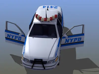 Police Car with Interior 3D model
