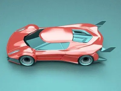 Hyperwinger futuristic supercar concept 3D model