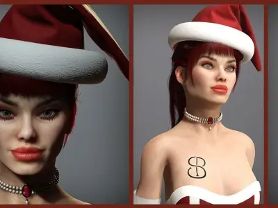 christmas girll Low-poly 3D model