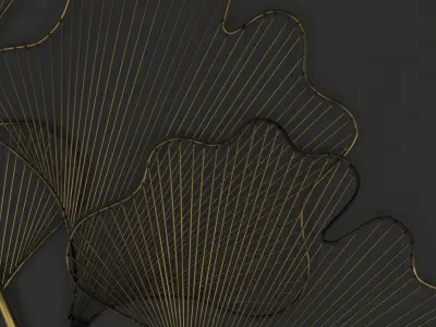 Gold Gingko wall decoration 3D model