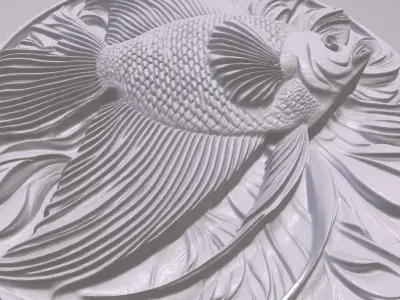 AngelFish 2 basrelief for 3D printing 3D print model