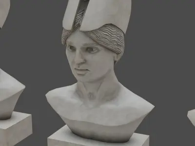 Low Poly Pallid Bust Of Pallas With PBR Materials Low-poly 3D model