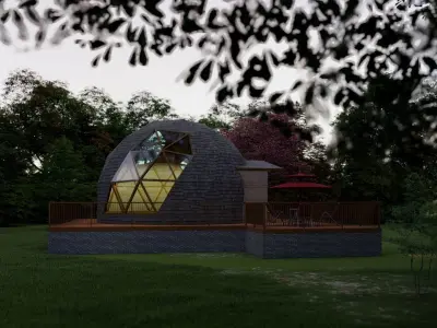 Geodesic Dome Guest House  3D model