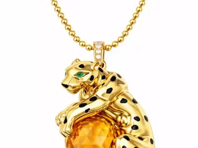 Pendant Hanging Panther Tiger Pendant Gold Pendant  3D print model