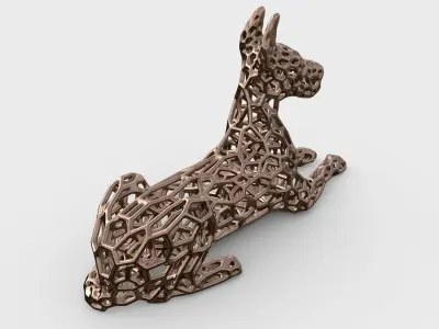great dane dog Voronoi Style  3D print model