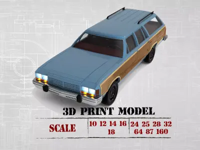 3D Printed Car LTD Country Squire Terminator2 Judgment Day  3D print model