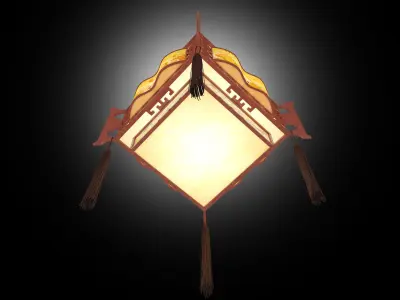 Chinese lanterns Low-poly 3D model