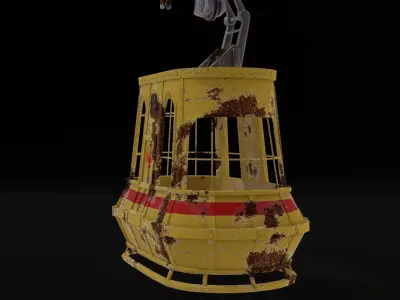 Cable car Low-poly 3D model