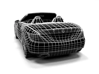 MERCEDES SLK CABRIO LOWPOLY Low-poly 3D model