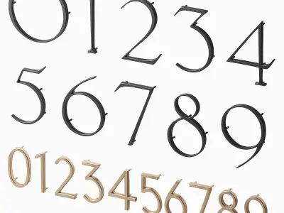  House sign door numbers Digits 0 - 9 Numbers with backlight 3D model