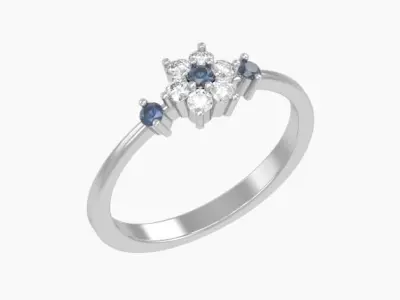 SIX FLOWER RING 3D print model