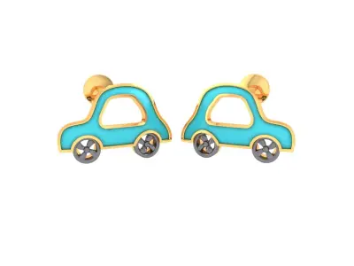 Kids Car Earrings 3dm STL OBJ FBX Renders Details 3D print model