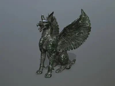 Statue Creature Low-poly 3D model