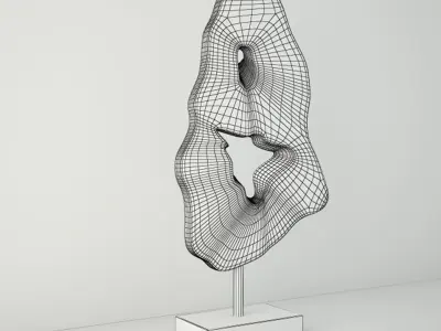 Teak Wood Table Top Decoration 3D model