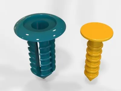 Push Retainer Blind Rivet Flat Head Version 3D print model