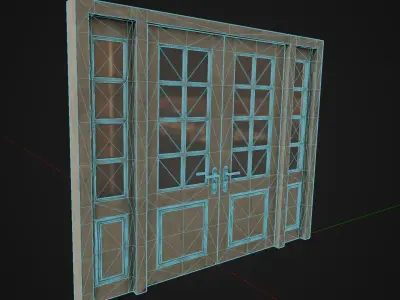 Old Dirty Wooden Door 06 Low-poly 3D model