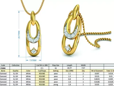 Diamond Locket Set 3D print model 29