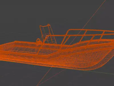 Center Console Fishing boat Featuring a rugged deep-V hull 3D model