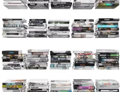 Books 150 pieces 4-5-2 Low-poly 3D model