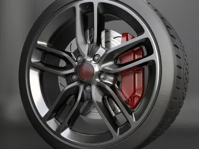 c rim tire 3D model