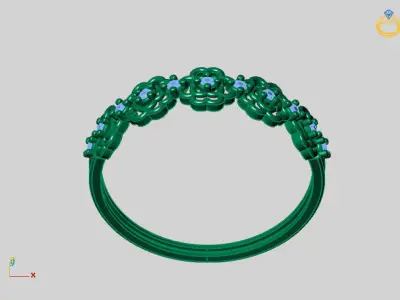 Women Ring Diamond Stone STL 3DM Lightweight Printable 3D print model 46