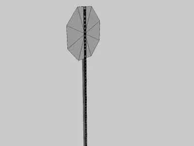 Old Rusty Stop Sign 3D model