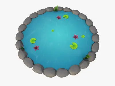 Cartoon Pond Free 3D model
