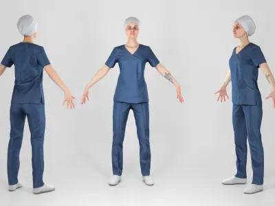 Surgical doctor female ready for animation 162 Low-poly 3D model