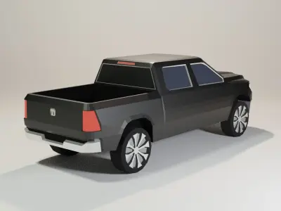 Low Poly Ram Pickup Truck Low-poly 3D model