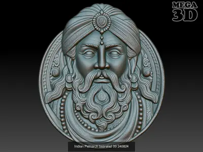 Indian Patriarch basrelief Pack A 240824 3D Model Collection