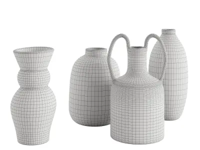 The Elegant White Speckled Ceramic Vase Series by Joyye 3D model