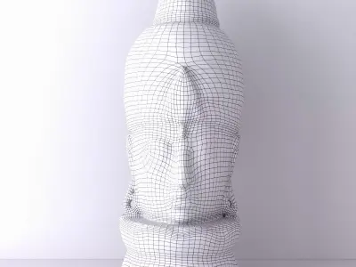 Large Carved Head Buddha Lotus 3D model