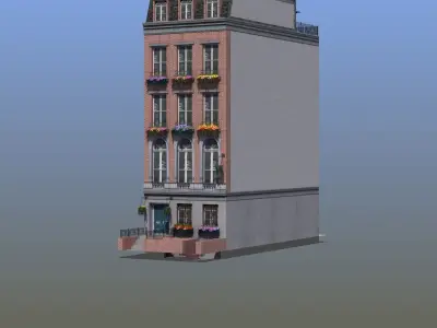 Luxury Town House Low-poly 3D model