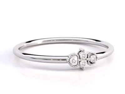 Art Deco Diamond Wedding Band 3D print model