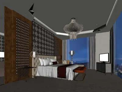 Hotel suite Low-poly 3D model