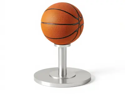 Basketball Display Stand Brushed Metal Finish model pack Low-poly 3D model