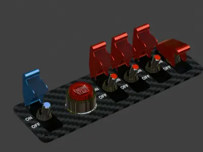 Ignition Switch Panel Low-poly 3D model