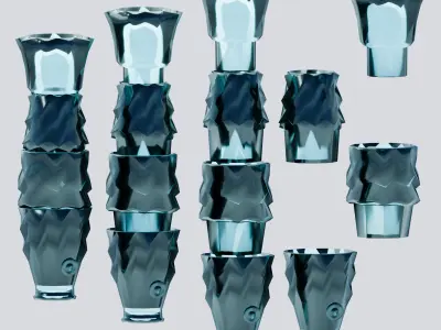 FISH FORM GLASSWARE STACKABLE GLASS 3D print model