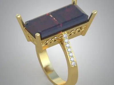 Diamond ring 0506 3D printable model Free 3D print model